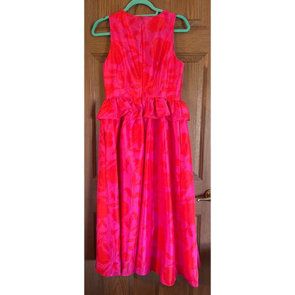 Kate Spade Size 6 Coral & Pink Long Dress with Pockets & Zippered Back - Picture 2 of 11